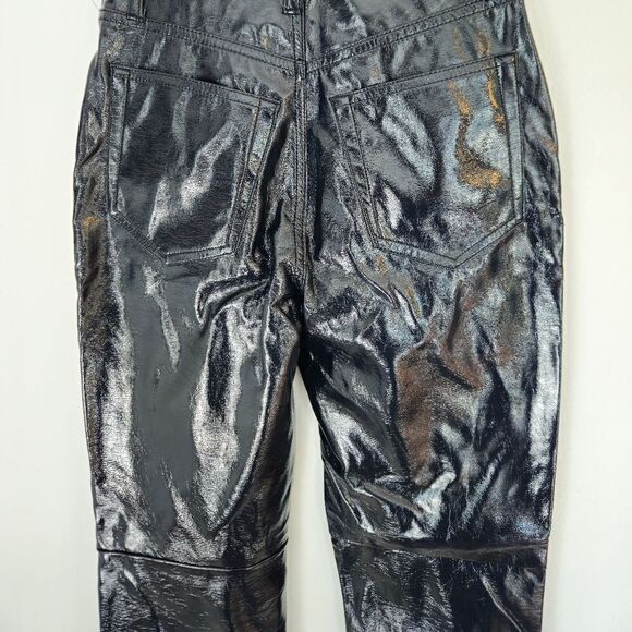 NWT Abercrombie & Fitch Patent Leather The 90s Straight Ultra High Rise Pant 25S - Picture 8 of 14